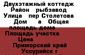 Двухэтажный коттедж › Район ­ рыбзавод › Улица ­ пер.Столетова › Дом ­ 10а › Общая площадь дома ­ 200 › Площадь участка ­ 600 › Цена ­ 6 300 000 - Приморский край, Уссурийск г. Недвижимость » Дома, коттеджи, дачи продажа   